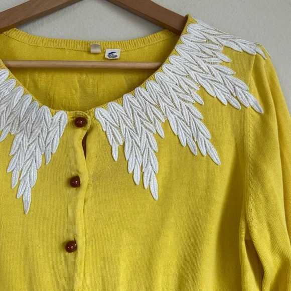 Anthropologie Moth Twee Cotton Lace Knit Cardigan - Picture 5 of 12